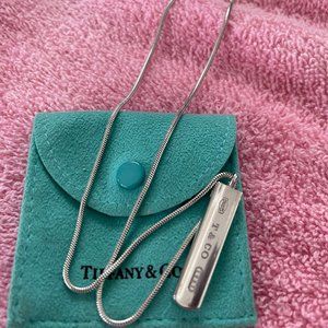 Tiffany & Co. 925 Silver 1837 Bar Pendant Necklace